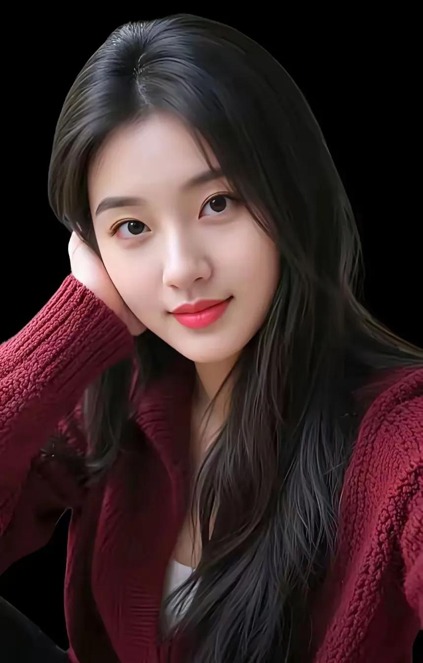 柳眉秀发飘，
杏眸口若桃。
肤白容貌美，
谁家女多娇？