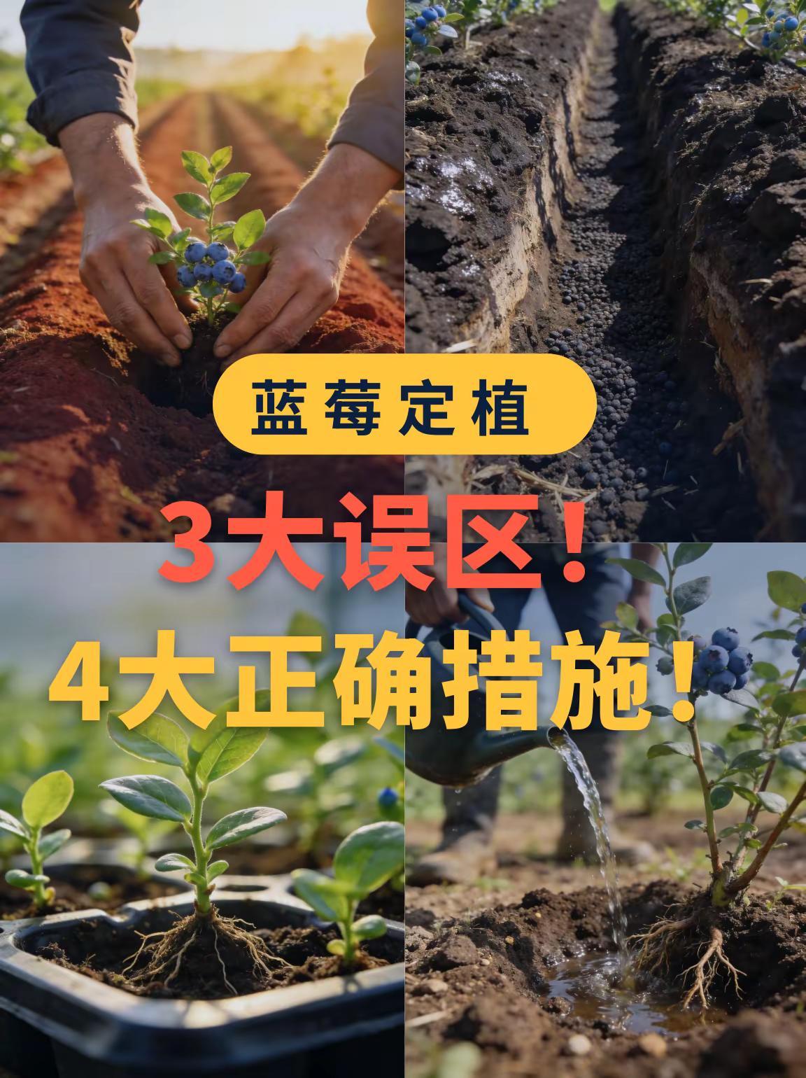 蓝莓定植3大误区！4大正确措施！。蓝莓定植实战操作步骤！蓝莓定植这样做不踩坑！蓝