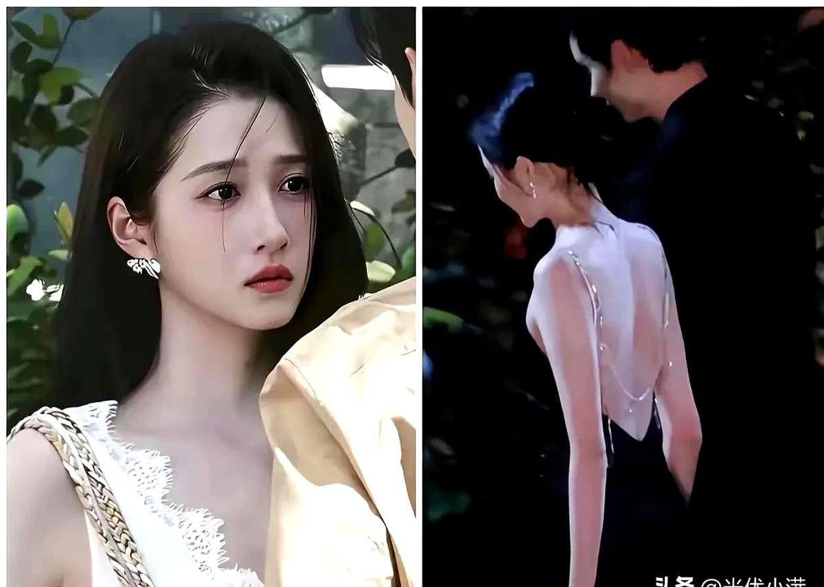 关晓彤这次真的不一样了。
新剧《红掌》片场一张图，黑色吊带裙，背后一条细闪钻链顺