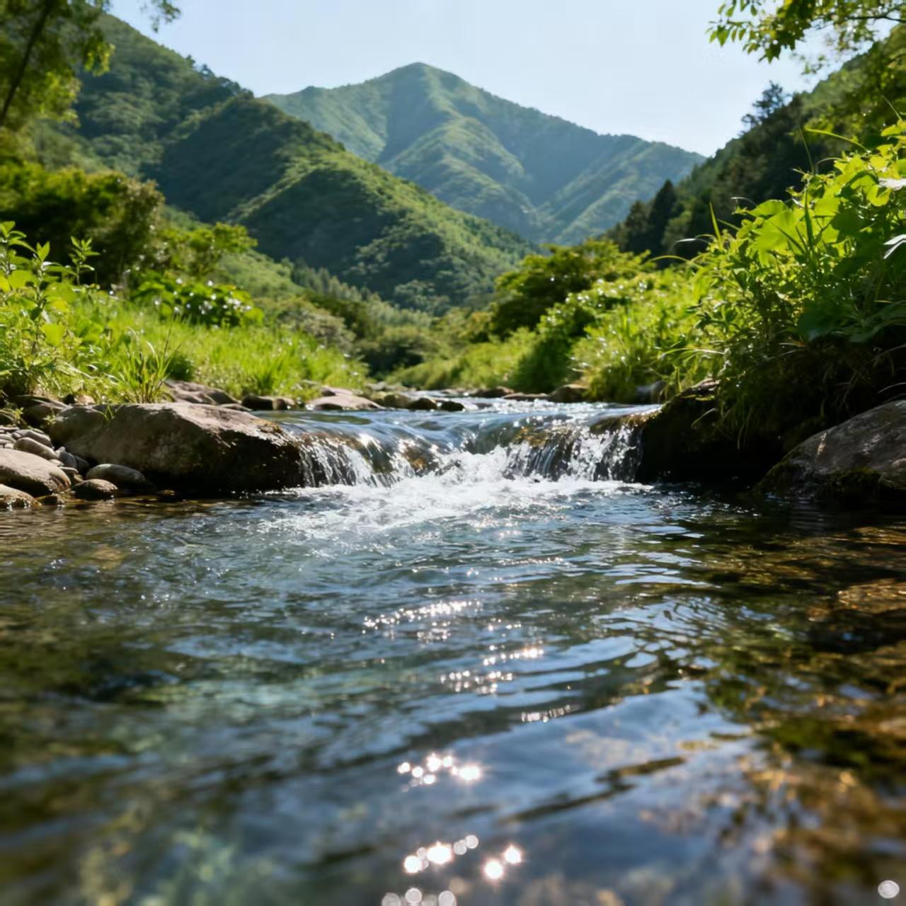 上联：远看青山绿水，下联：近听溪流潺潺。