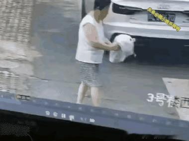 无法理解大妈的做法，倒垃圾，直接扔到垃圾桶里就可以了，既简单又好操作，可是大妈拿