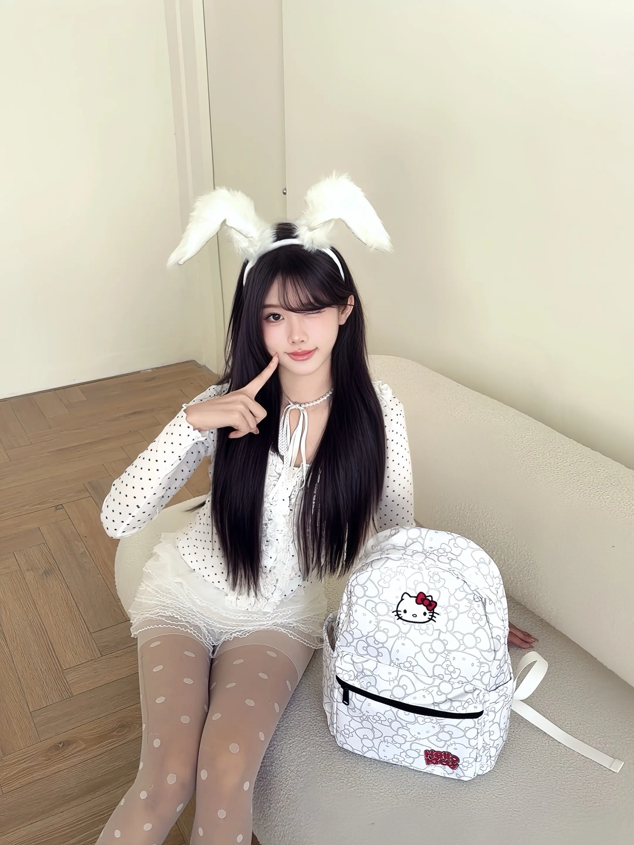 🤍甜心波点🐰 波点元素真的好少女 ！ 今天是一只波点小兔子