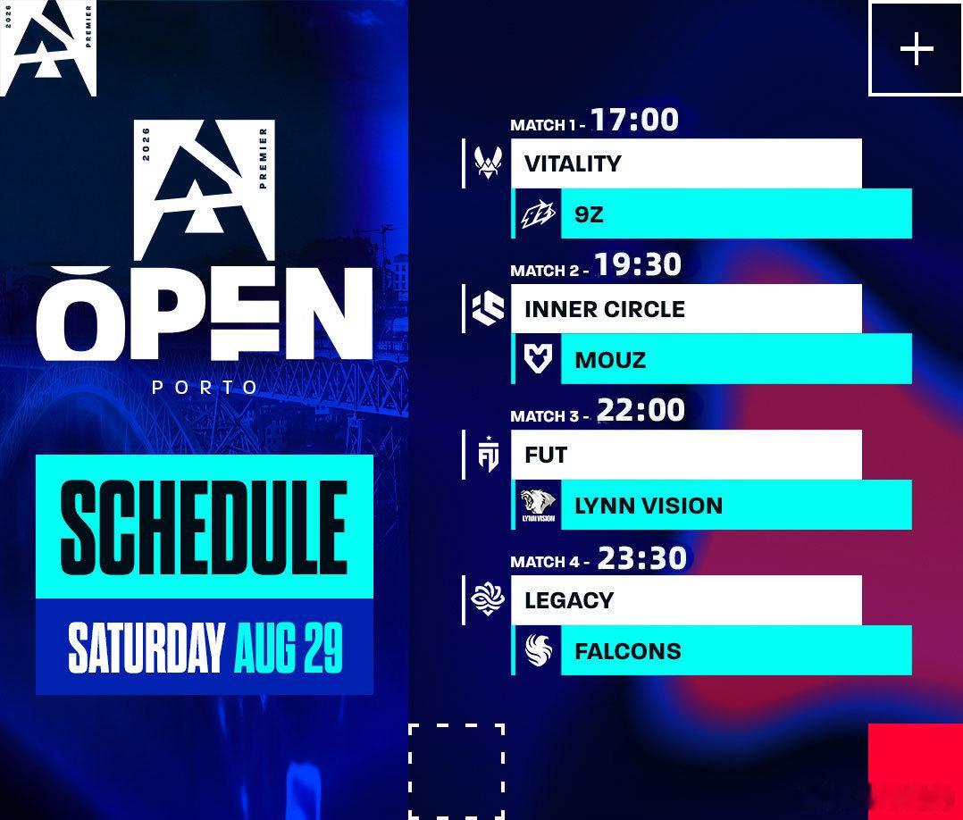 今天17:00blast波尔图 比赛继续，第4日共4场Bo3Vitality v