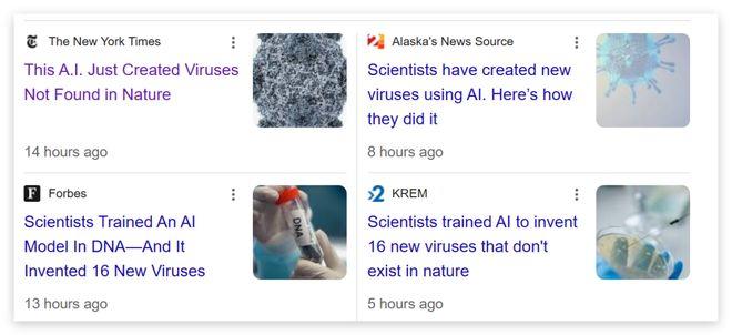 美国利用AI合成出16种新病毒，多家美媒曝光了这个事情，引起强烈争议。

AI人