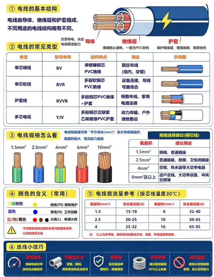 《电工不会告诉你的电线秘密：1.5平还是4平？看完别再买错了》
✅ 记住这3条黄