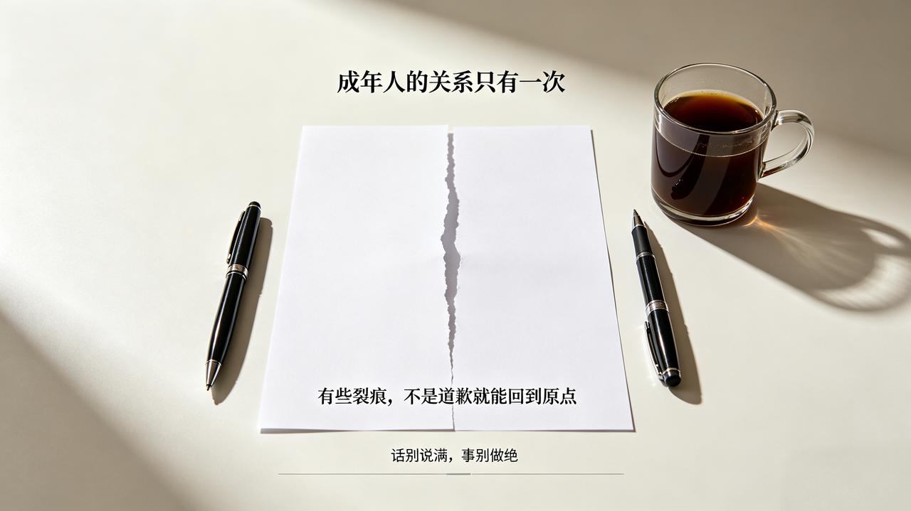 “成年人的关系只有一次”，一旦破裂了，再也回不到从前。

或许是我的心不大，不能