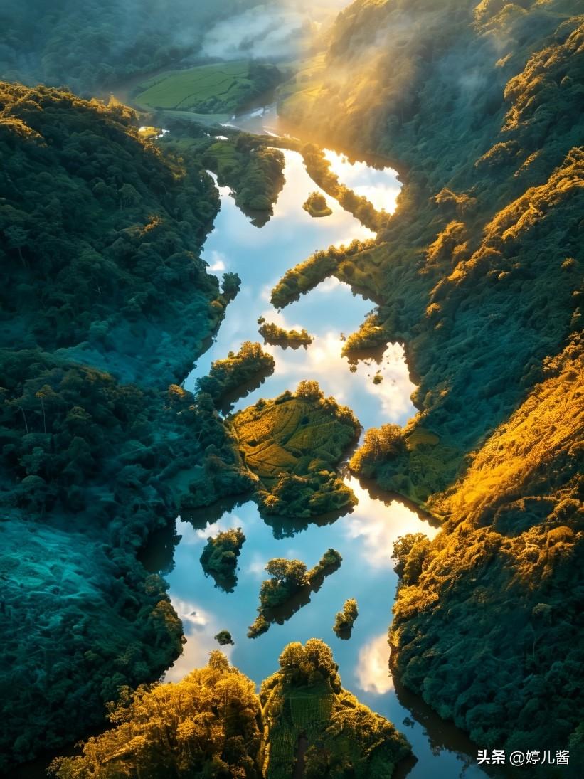 第一眼看到的是什么？
1:发财
2:河流
3:山脉