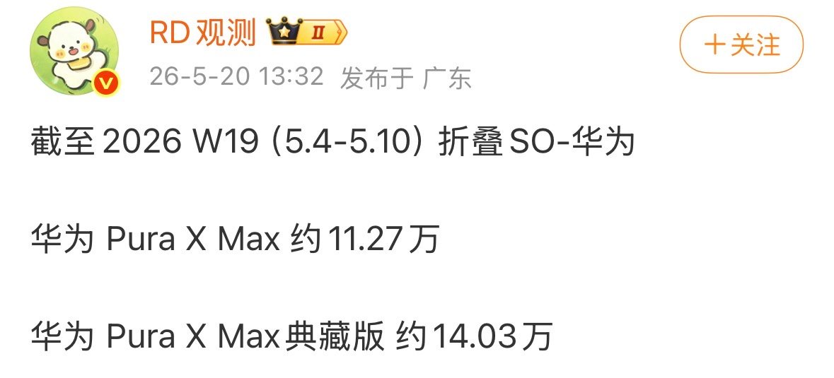 【华为PuraXMax销量】华为PuraXMax销量已破25万 5月20日，长期