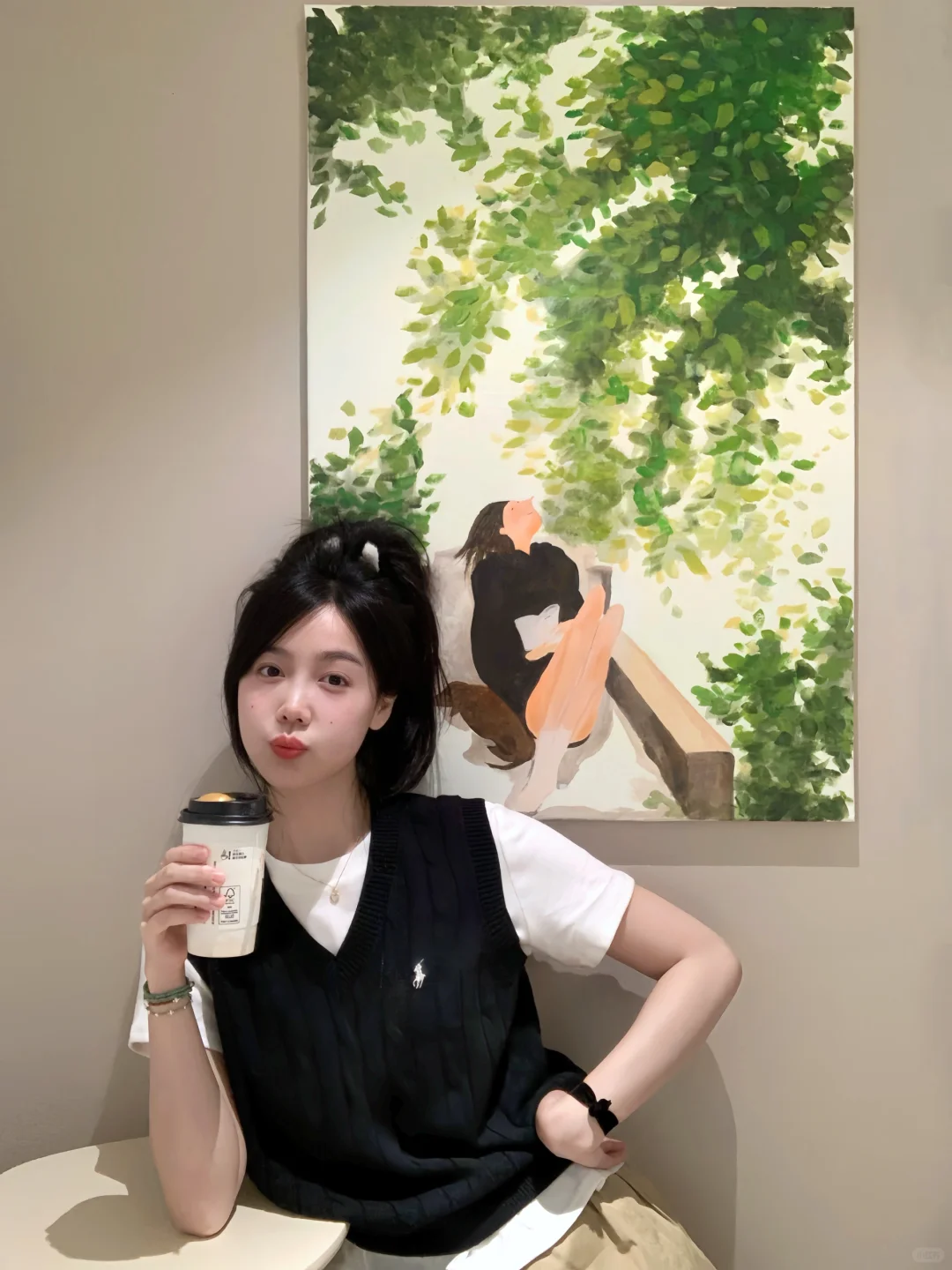 丙烯画•树荫下的小憩