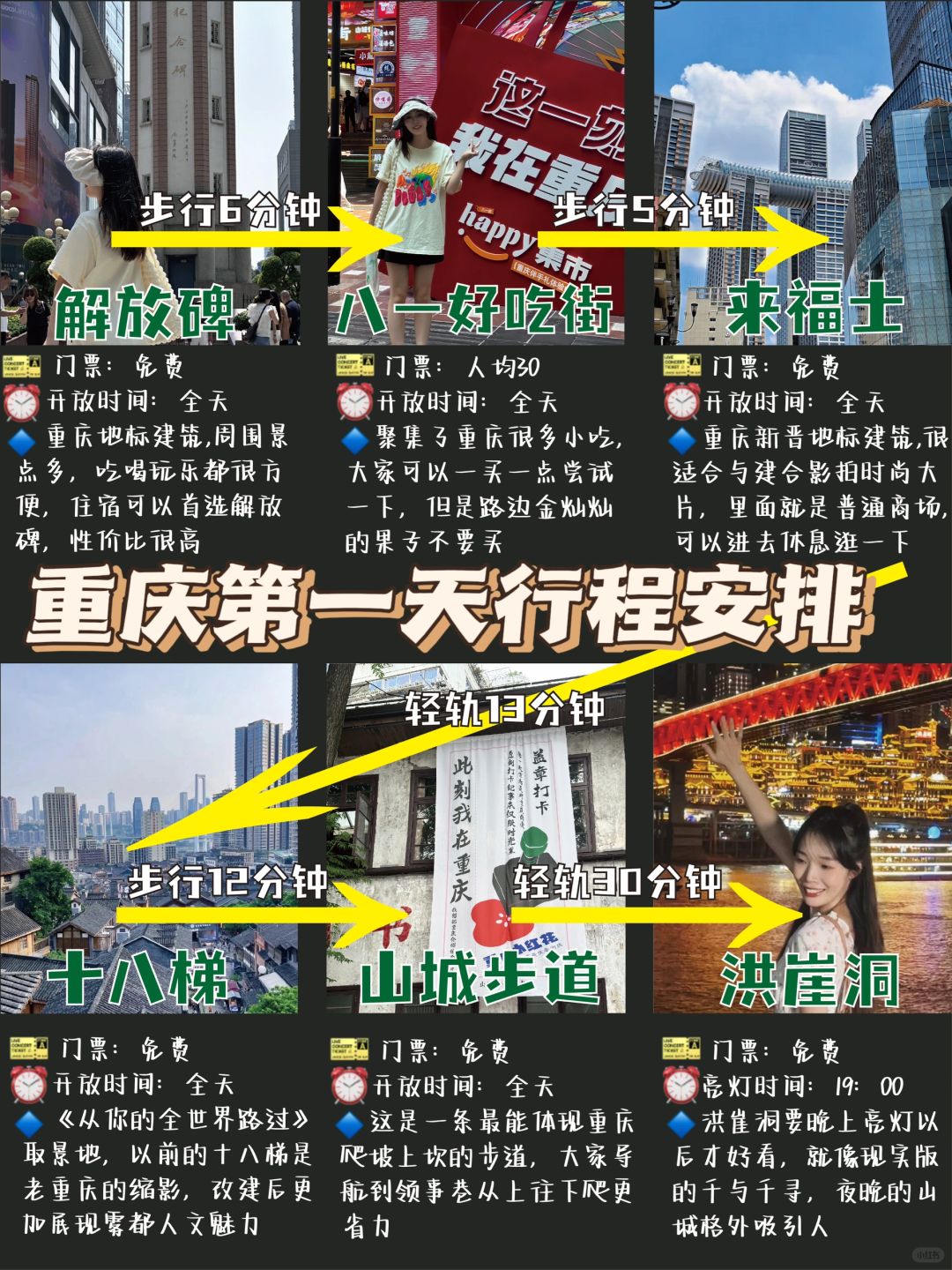 国庆三天两夜重庆行程安排✅get住了