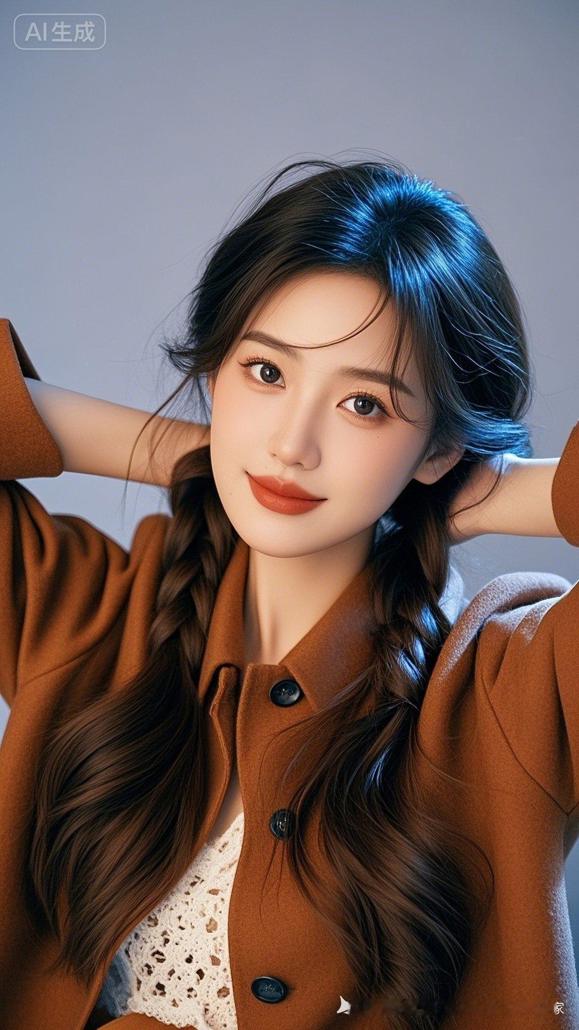 美女白皙肌肤衬着红润唇与星眸浅笑，醉人芬芳与温柔神态，清新的如画中仙子。