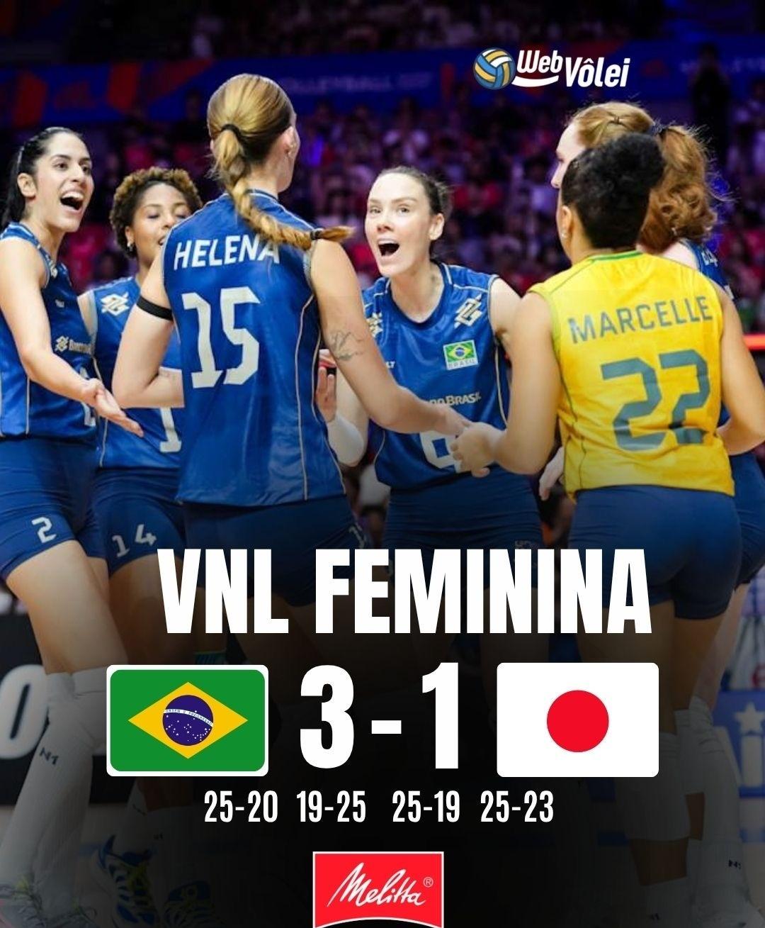 大阪站，巴西🇧🇷3比1力克东道主日本🇯🇵，贝格曼拿下21分，石川真佑也拿