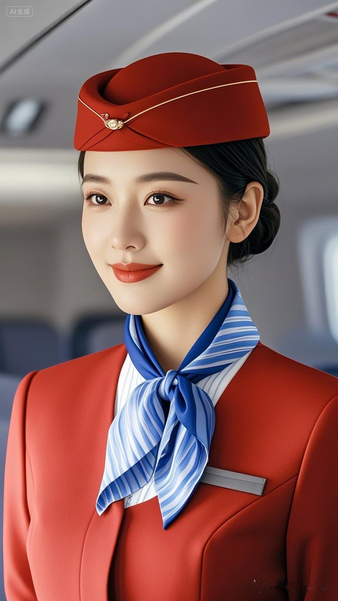 空乘小姐姐的微笑，温柔而专业！😊✨
