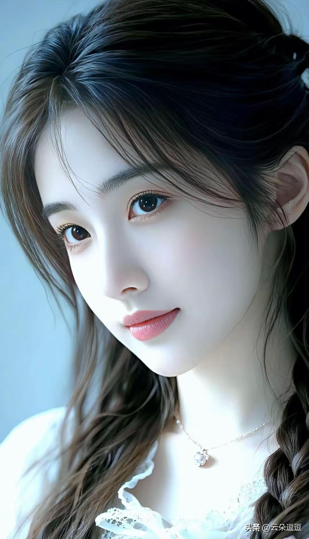 温柔少女，梦幻般的眼神，精致的妆容，让人沉醉的美丽。