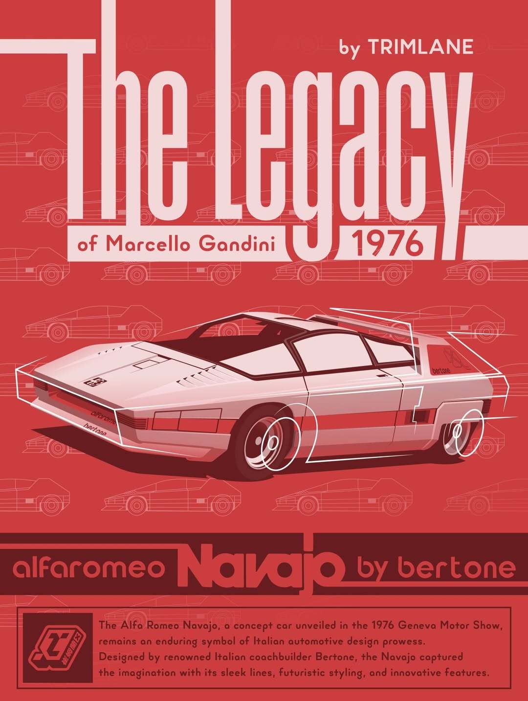 一天一张文艺照 甘迪尼的楔形杰作～阿尔法·罗密欧Carabo/博通/1968 蓝