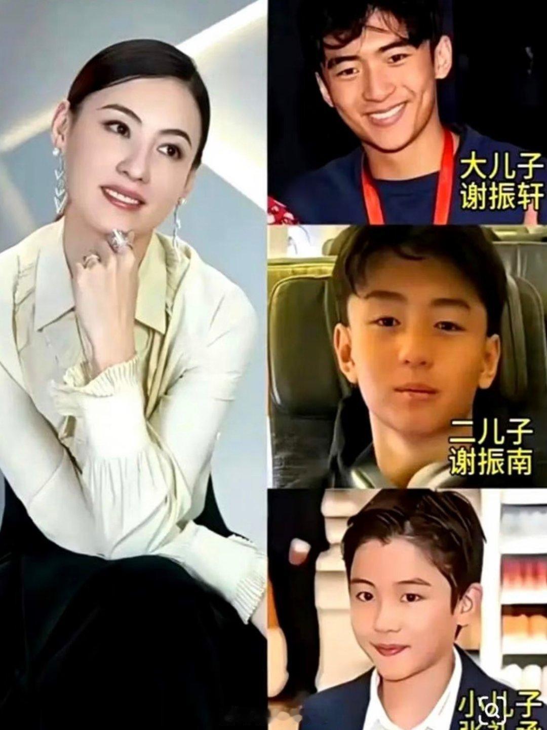 张柏芝的三儿子张礼承今年7岁了，谢振轩和谢振南这两个哥哥都很宠爱弟弟，三个儿子都