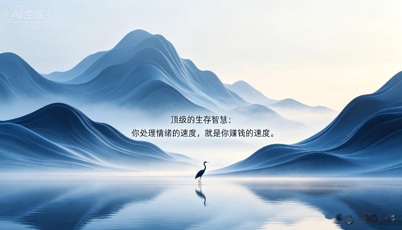 顶级的生存智慧：你处理情绪的速度，就是你赚钱的速度。

你有没有发现，那些真正赚
