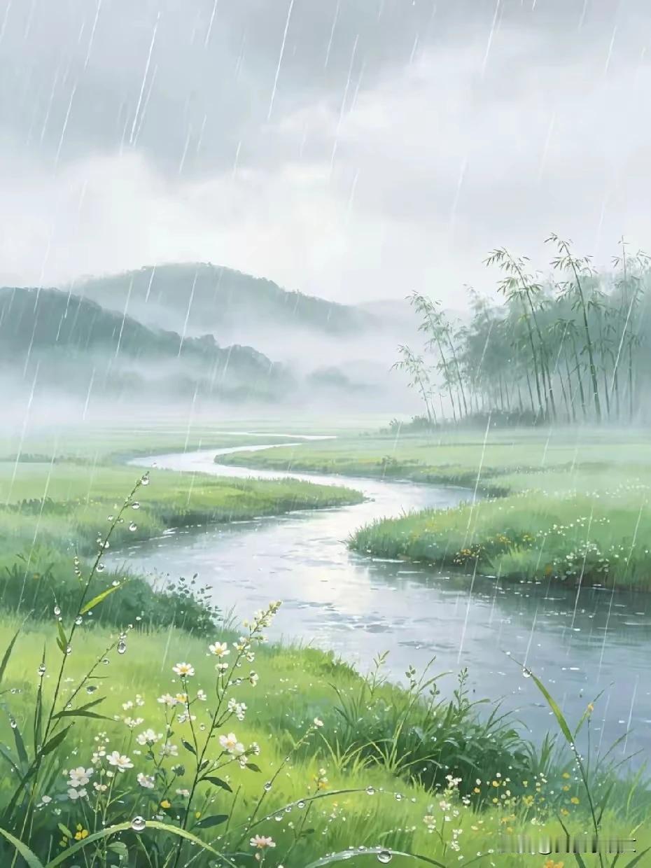 上联：绵绵细雨滋万物，
下联：习习微风情一片。