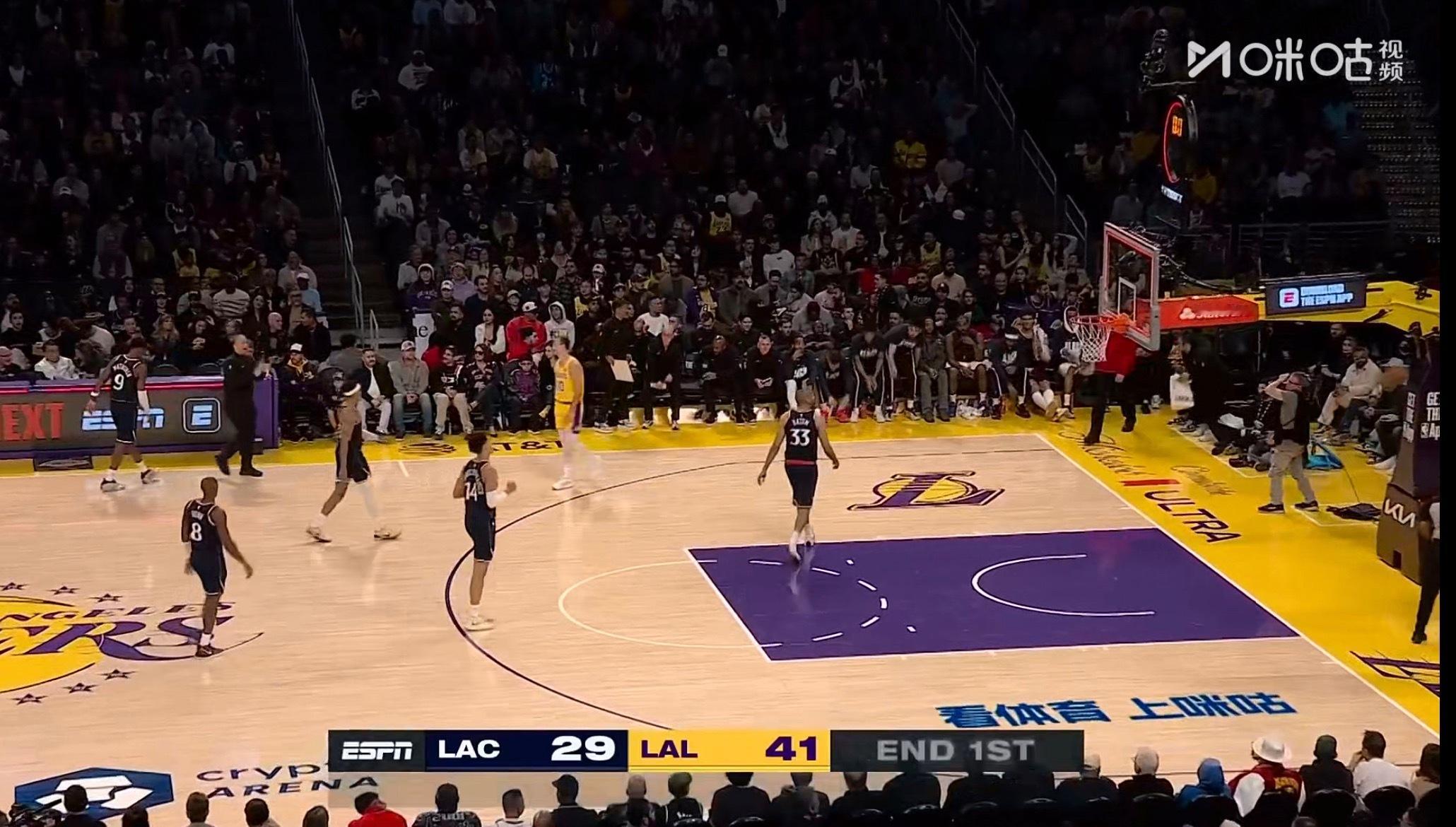 湖人单节8个三分球🔥 快船vs湖人