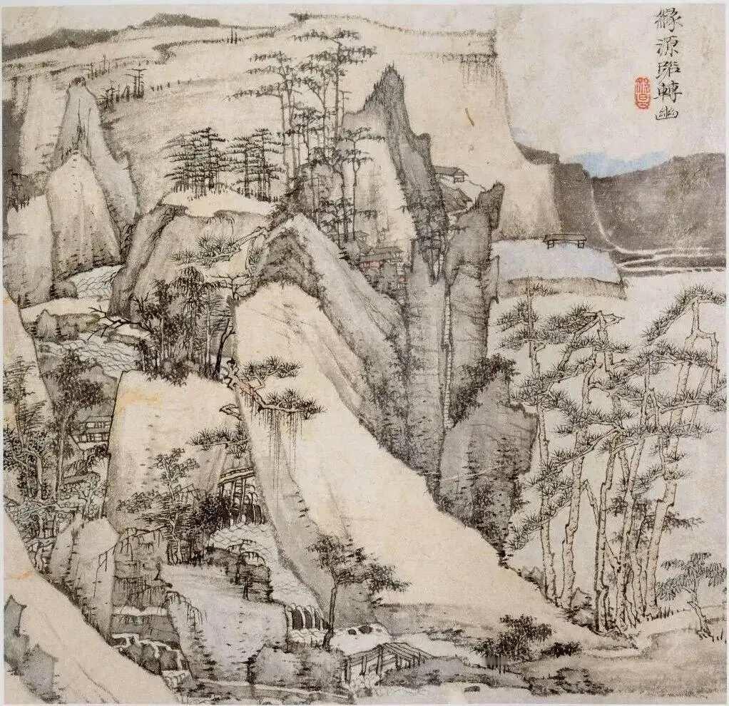清 祝昌《山水册》十二开，祝昌（字山嘲，号梅屋）是清初新安画派的重要画家，活动于