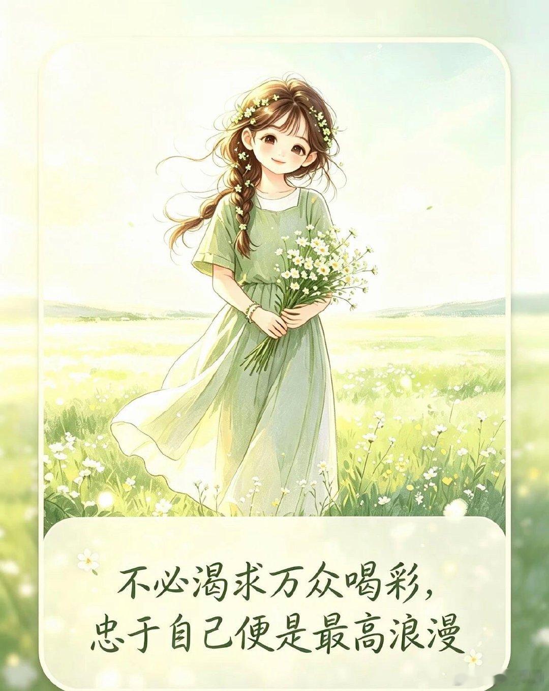 早安[超话] 即使世界嘈杂，也要在自己的角落里，种出一片绚烂的花海。保持热爱，奔