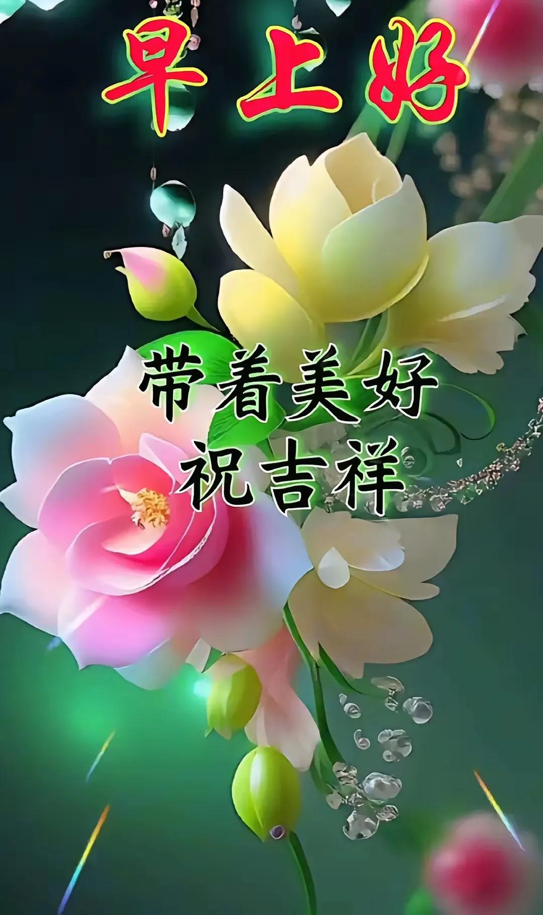 “早安，带着美好祝愿吉祥！”🌸✨早安愿您平安