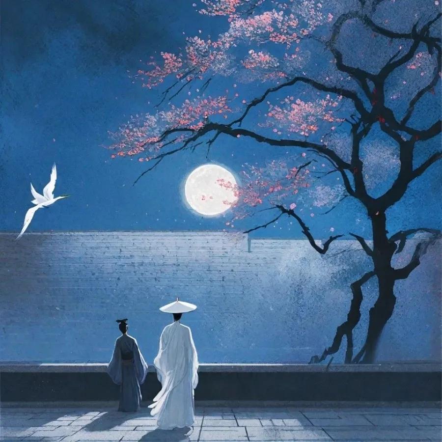 东风袅袅泛崇光，香雾空蒙月转廊。——苏轼《海棠》
【释义】袅袅的东风吹动了淡淡的
