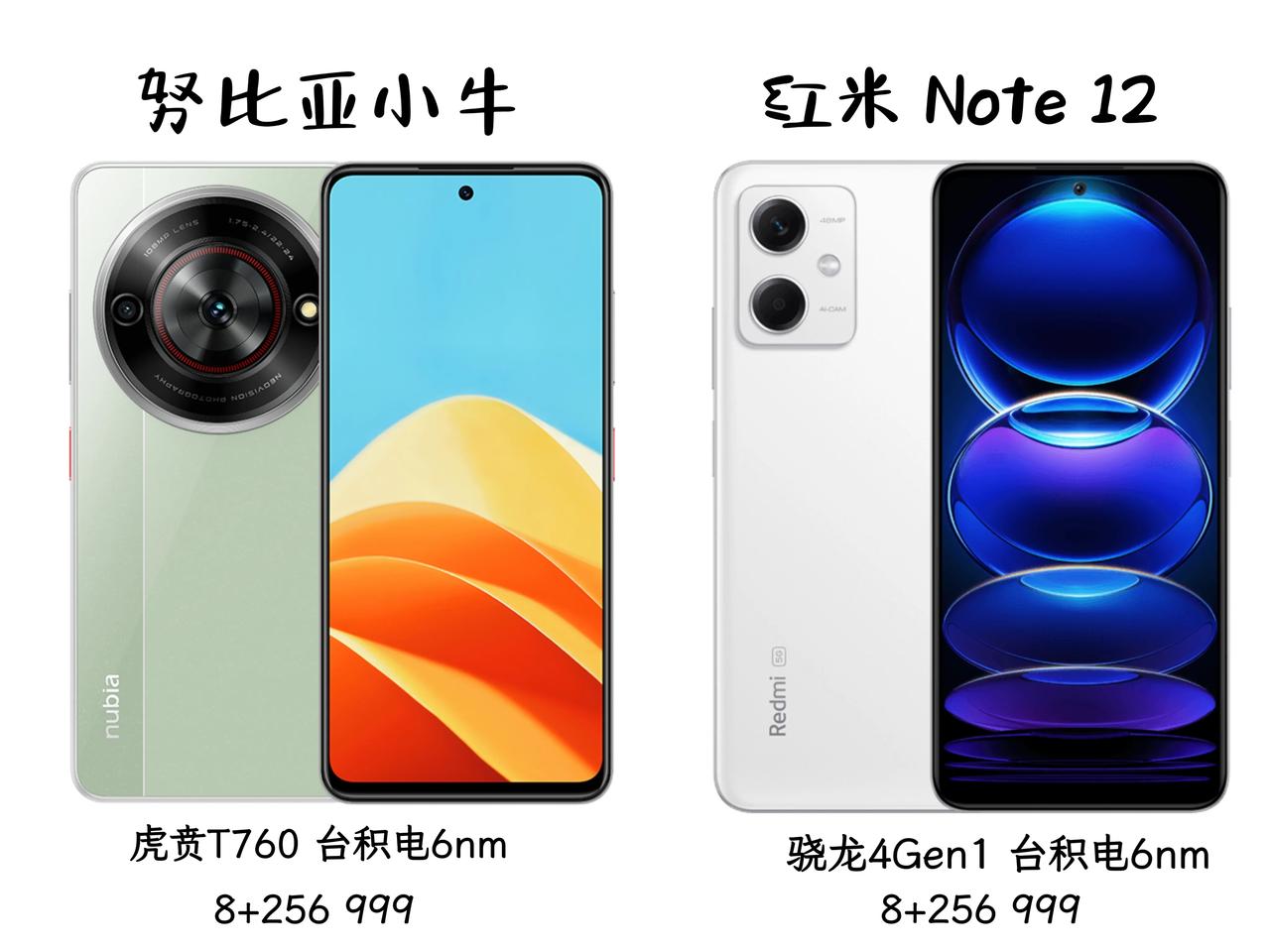 【都是百元机同级别你怎么选？】
努比亚小牛 有玻璃背板 国产芯
红米note12