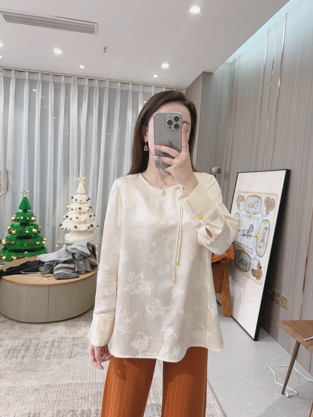 精致绝美提花新中式国风桑蚕丝衬衫🎐