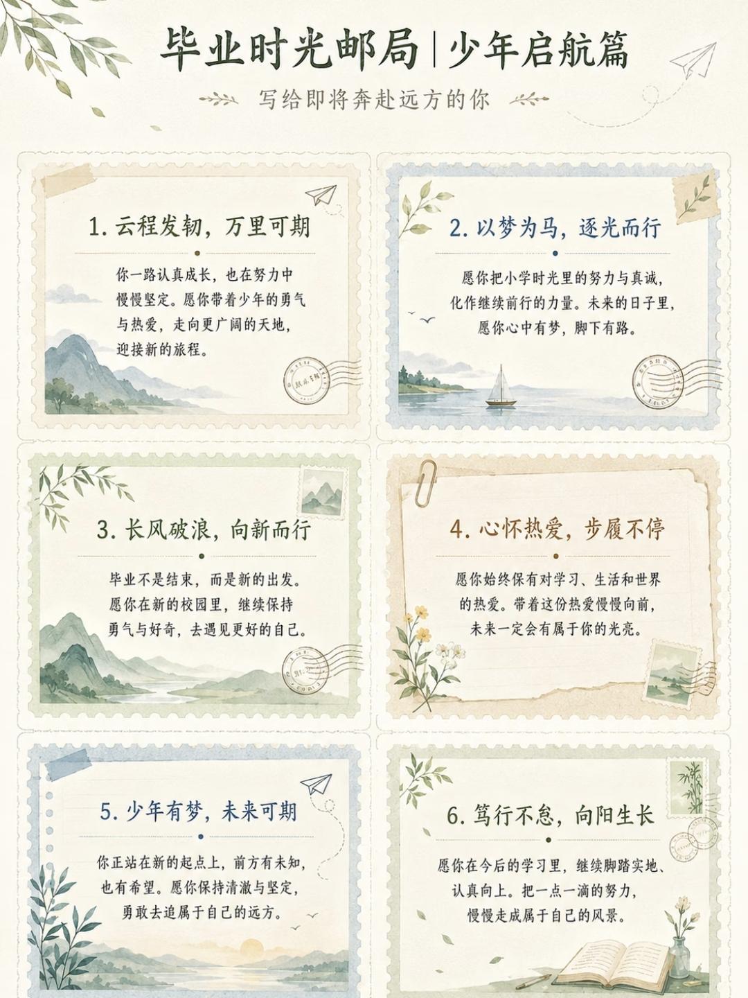 毕业寄语、小学毕业赠言~