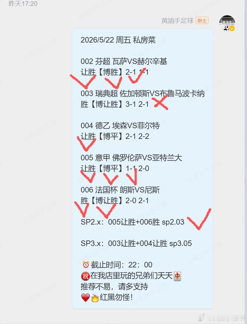 昨日私房菜5场拿下4场，拿下3场高SP，2串拿下SP2.x 