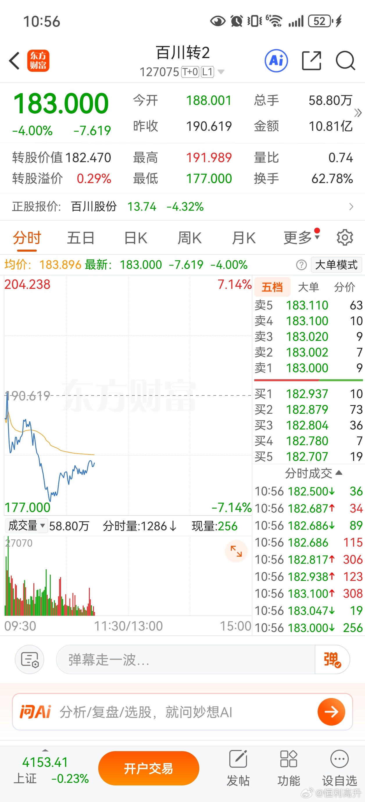 百川转2可以多看一眼股票