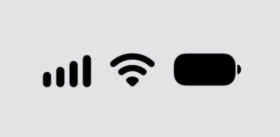 iPhoneDuo图标三合一引争议看了一下，苹果折叠屏把WiFi、蜂窝信号、电量