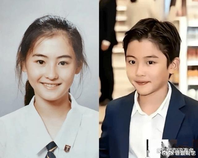 张柏芝小儿子完美复刻妈妈美貌，好像是柏芝童年再现，6岁小王子从小帅气，眉眼间皆是