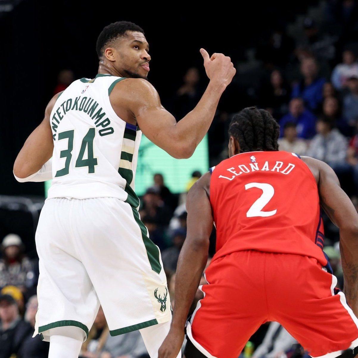 据马克·斯坦MarcStein消息，今年夏天，科怀·伦纳德与扬尼斯·阿德托昆博预