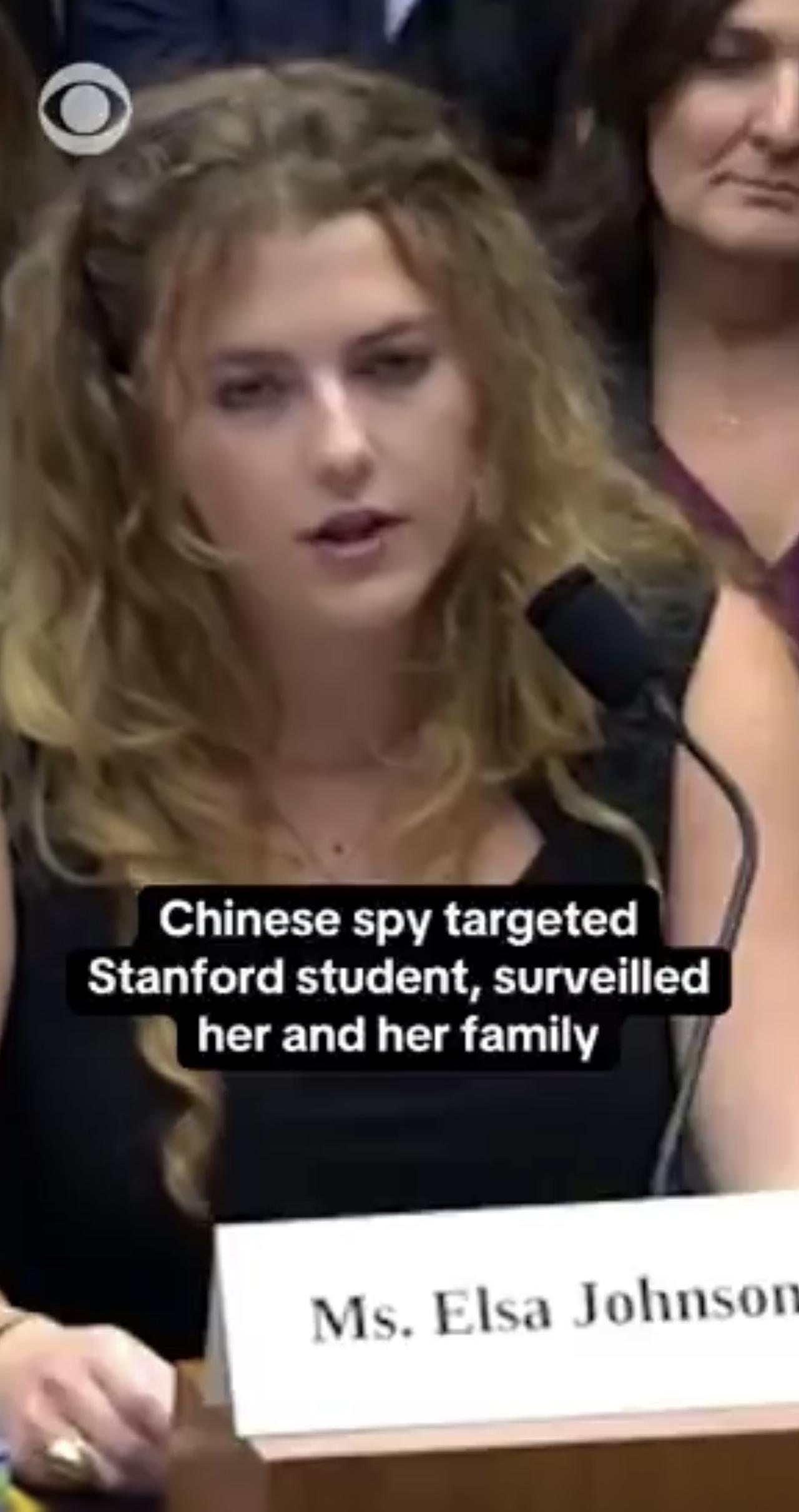 真是一派胡言，臆想症发作

美国一名斯坦福大学大三年级学生作证称，她成为了中国间