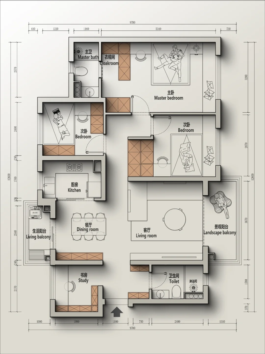 🍁户型改造丨广东90m²四室两卫户型优化