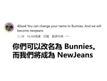 NewJeans募集组合新名称 点赞最多的评论 “你们可以改名为 Bunnies