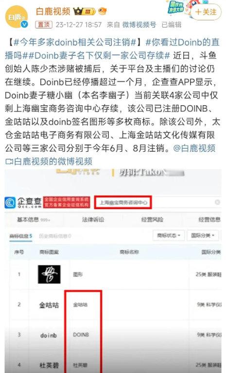 Doinb原来早就注销了公司早在斗鱼出事之前，他就已经开始注销中国公司，然后在韩