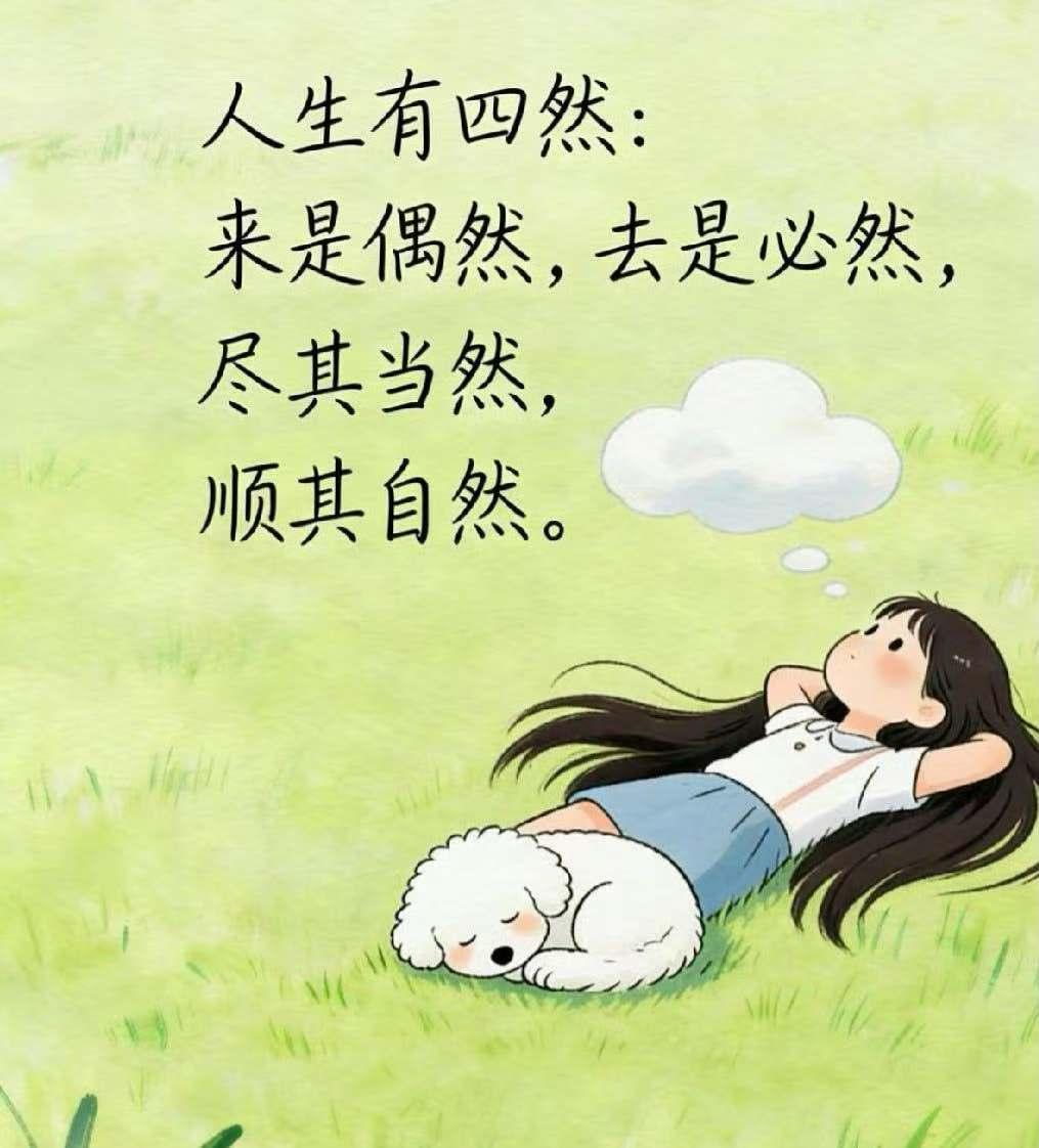 人生有四然：
来是偶然，去是必然，
尽其当然，顺其自然。
我们无法决定自己的来去