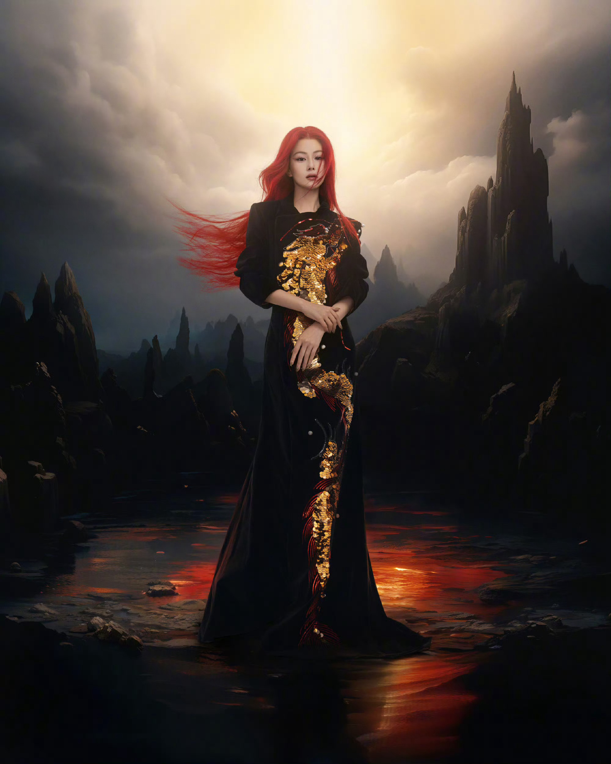 #张馨予建模脸#张馨予晒九宫格写真，神女降临～一整个被迷晕[送花花] ​​​