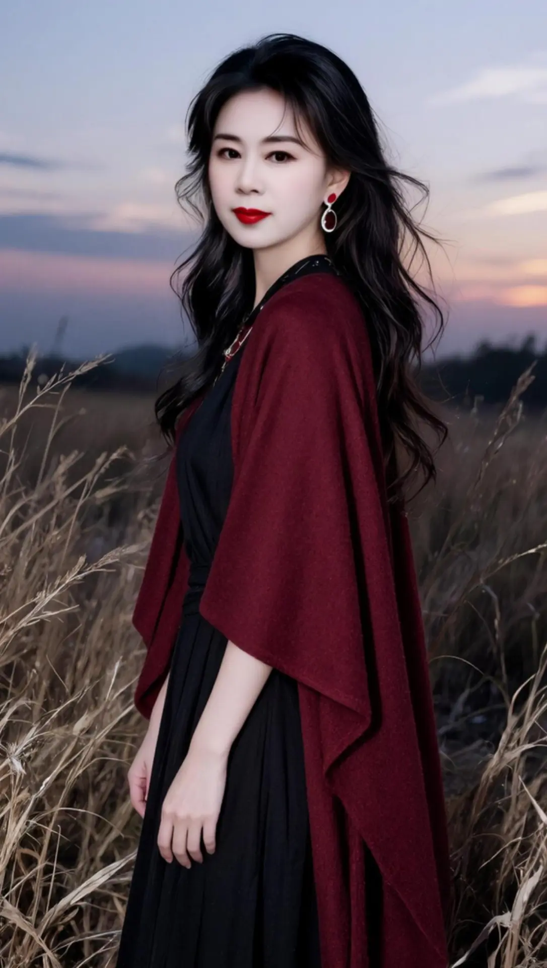 AI暮野披风照 ai创作