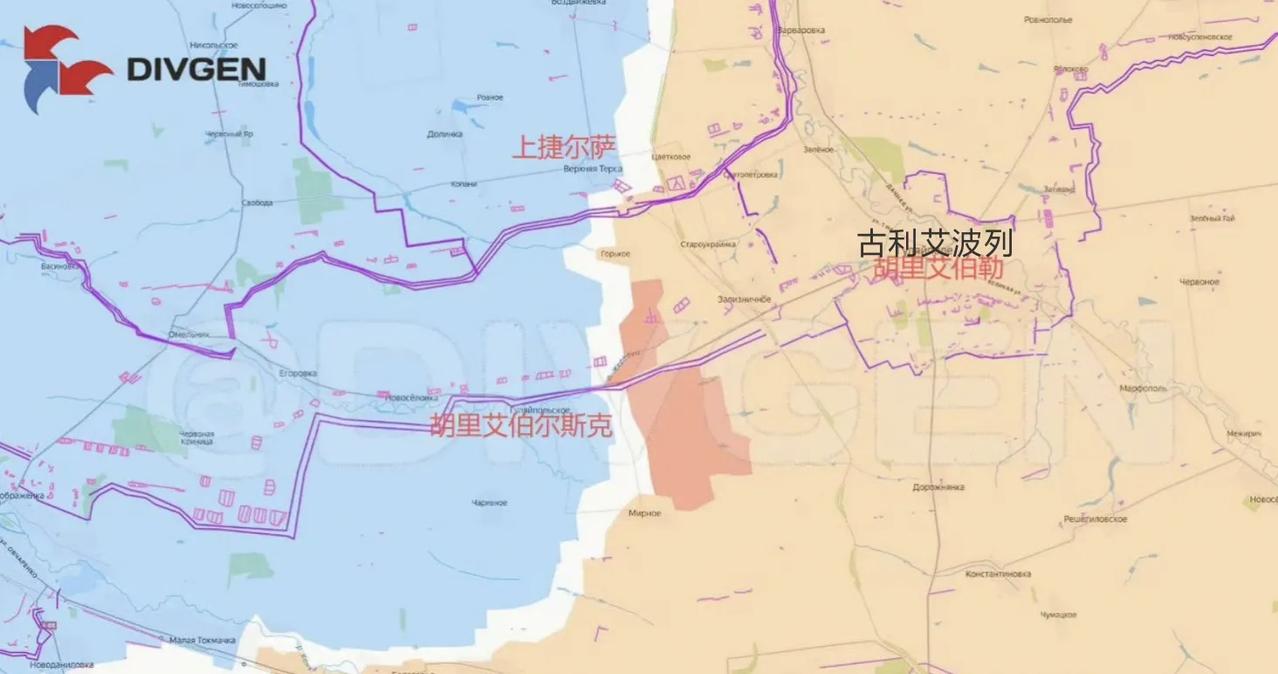 俄军东部集群在古利艾波列（胡里艾伯勒）以西向前推进，目标依然是坚定指向奥列霍夫（