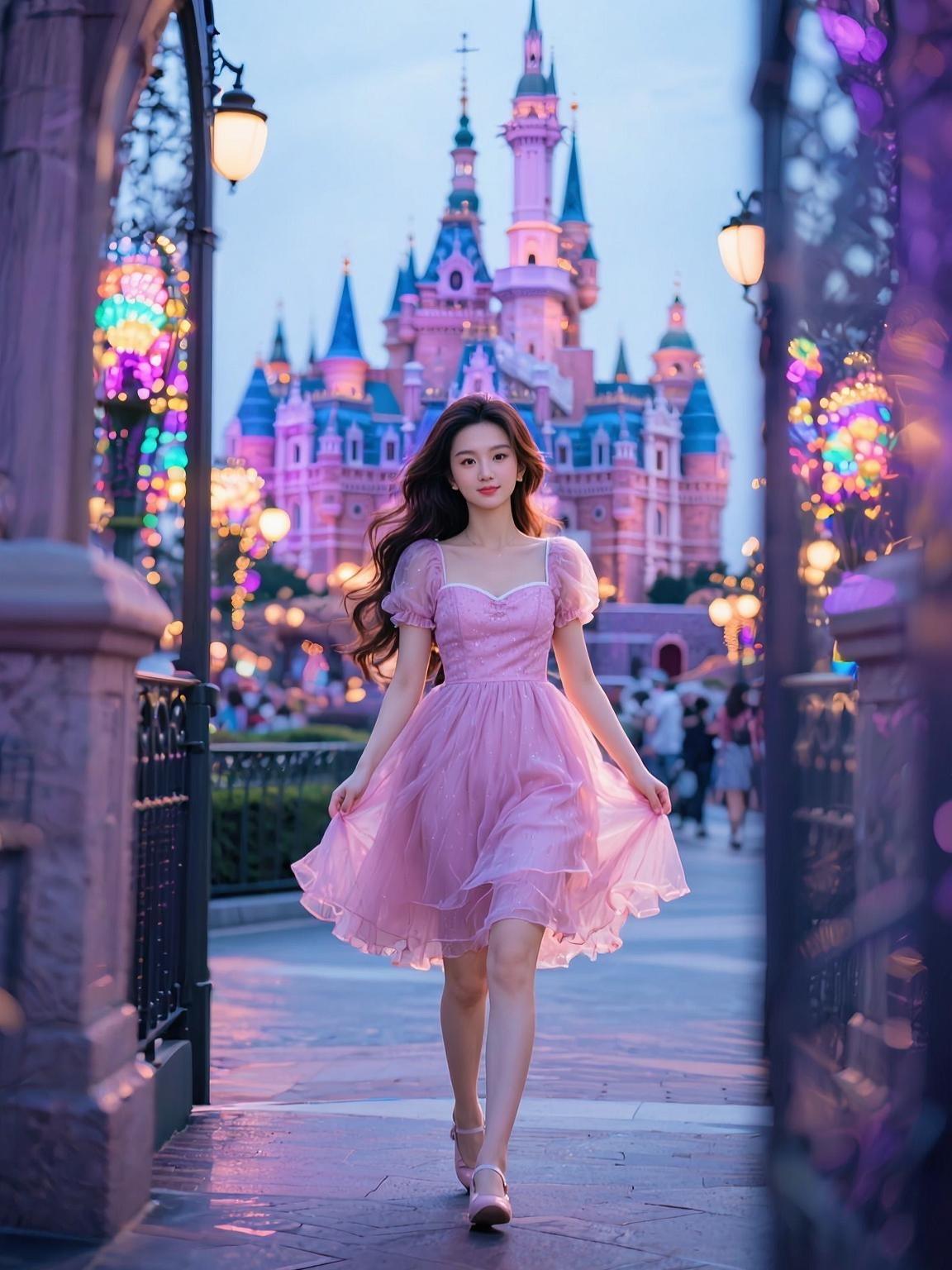 童话风写真 抖音ai创作 迪士尼 公主的任务就是天天开心 梦幻