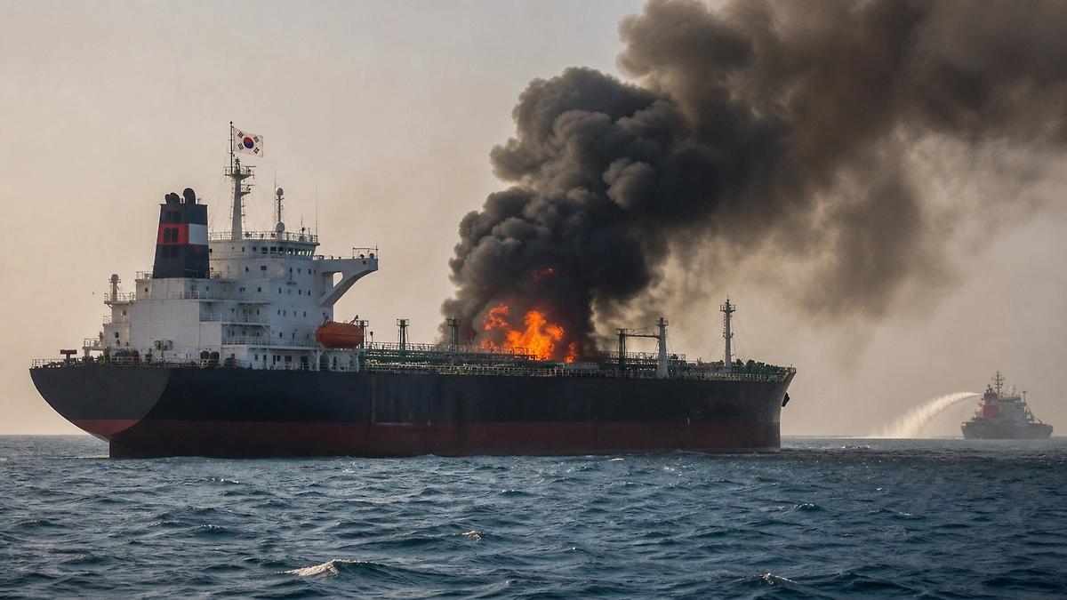 韩国货船发生爆炸
霍尔木兹海峡海域发生一起船舶爆炸及火灾事故，涉事船舶由韩国企业