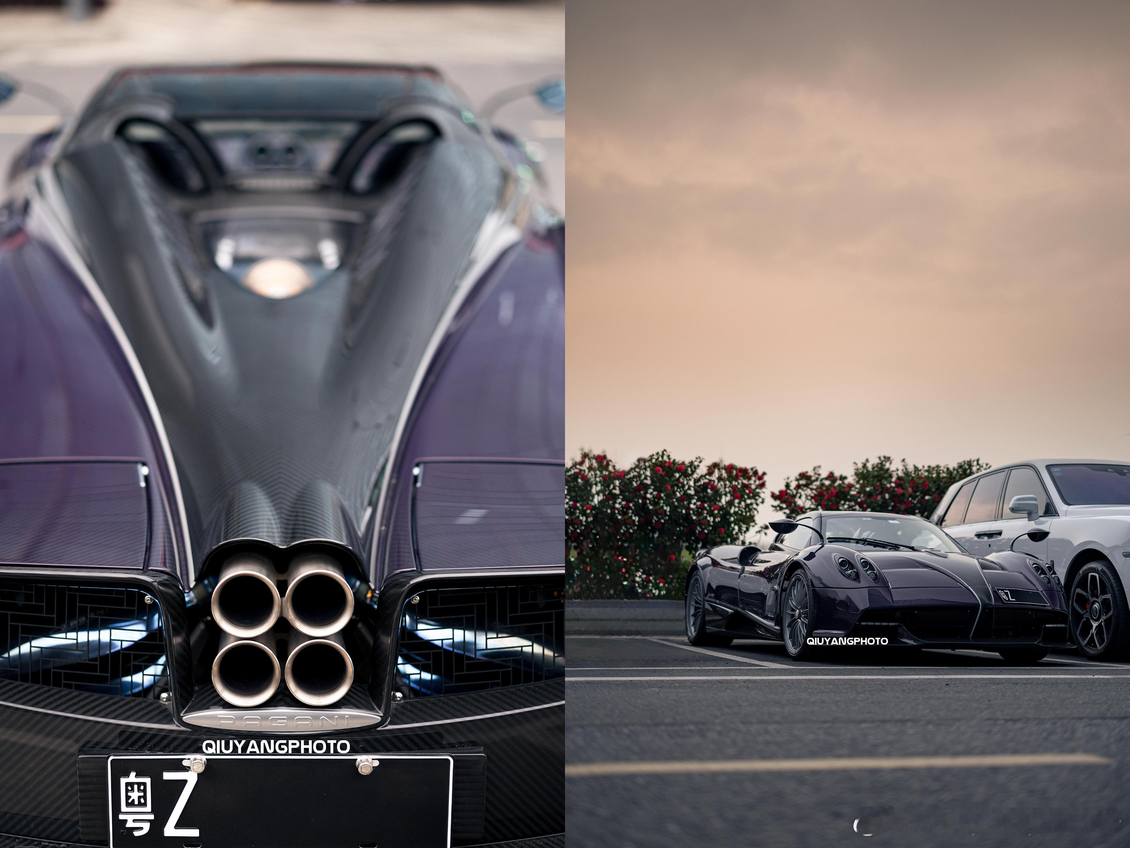 Pagani Huayra Roadster #cars01豪车拍# 紫碳好看[