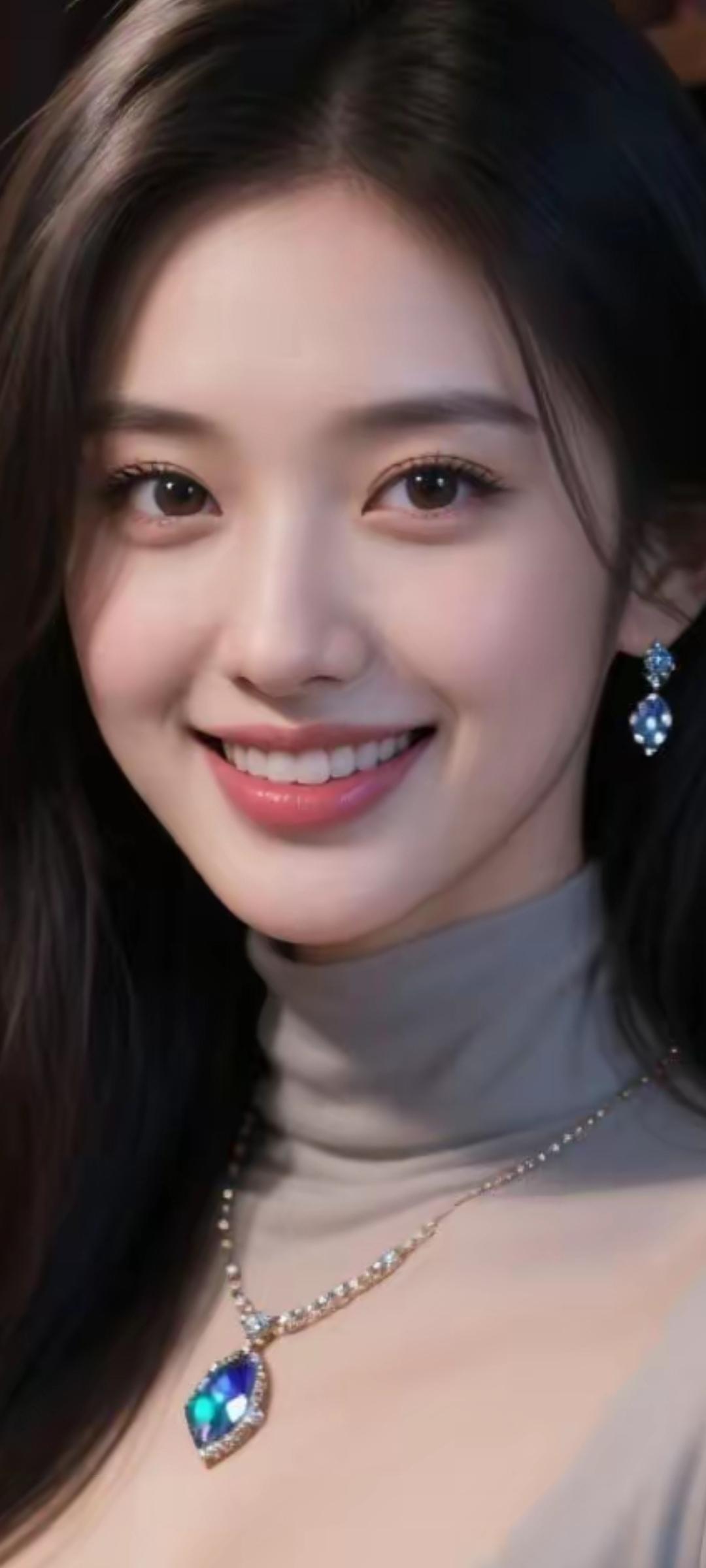 甜美笑容，闪耀珠宝，优雅气质，完美女神！💎✨