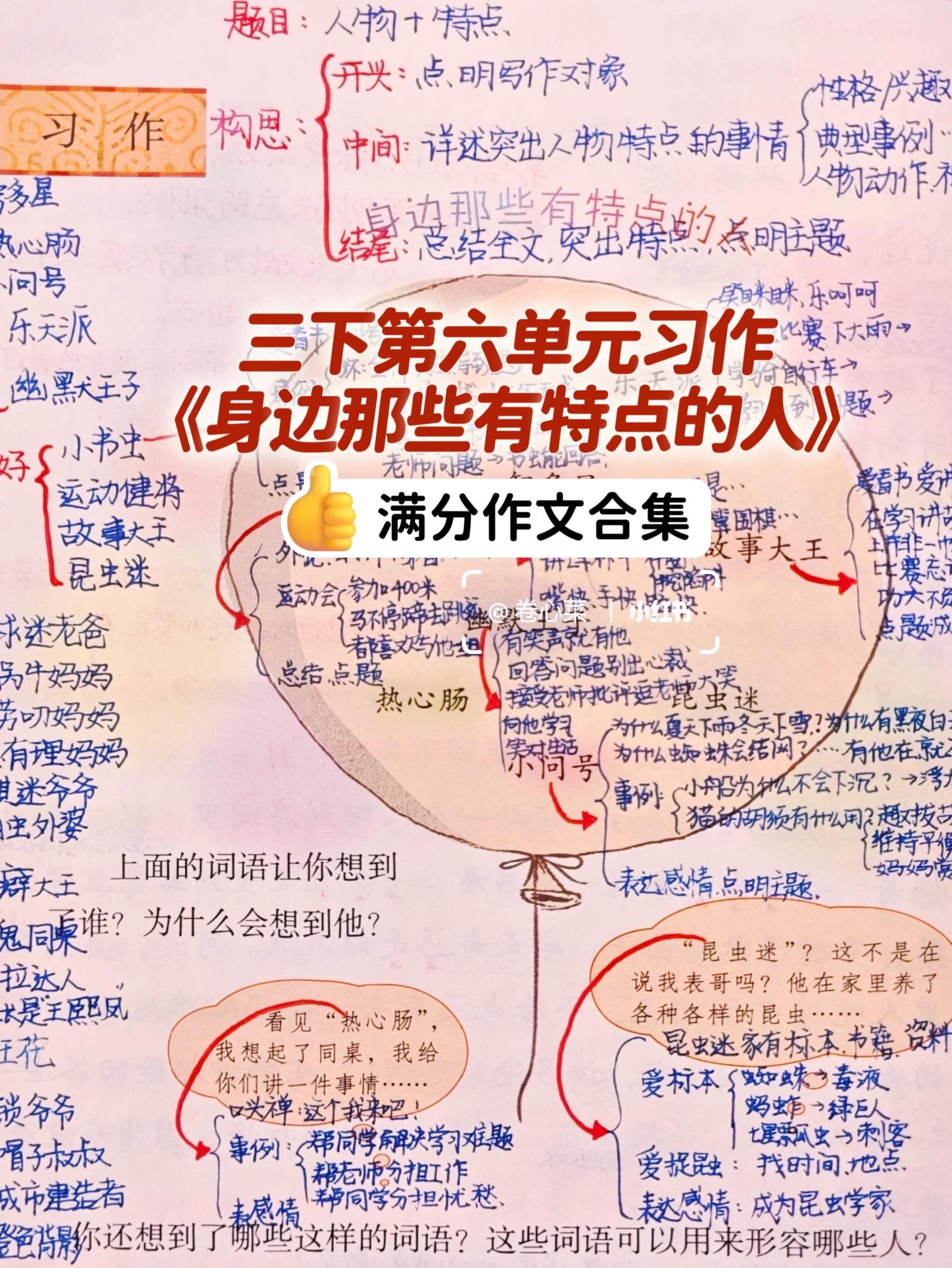 《身边那些有特点的人》 满分作文合集。小学三年级下册第六单元习作《身边...