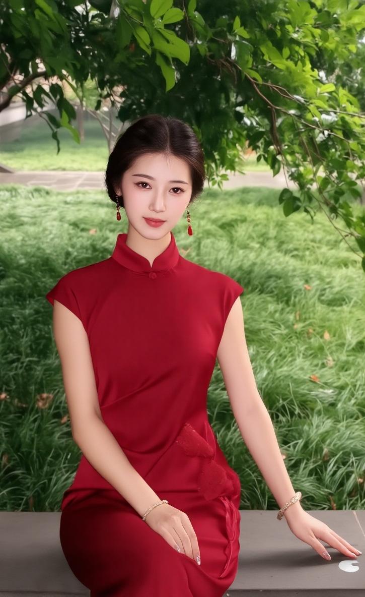 中国红，旗袍美！