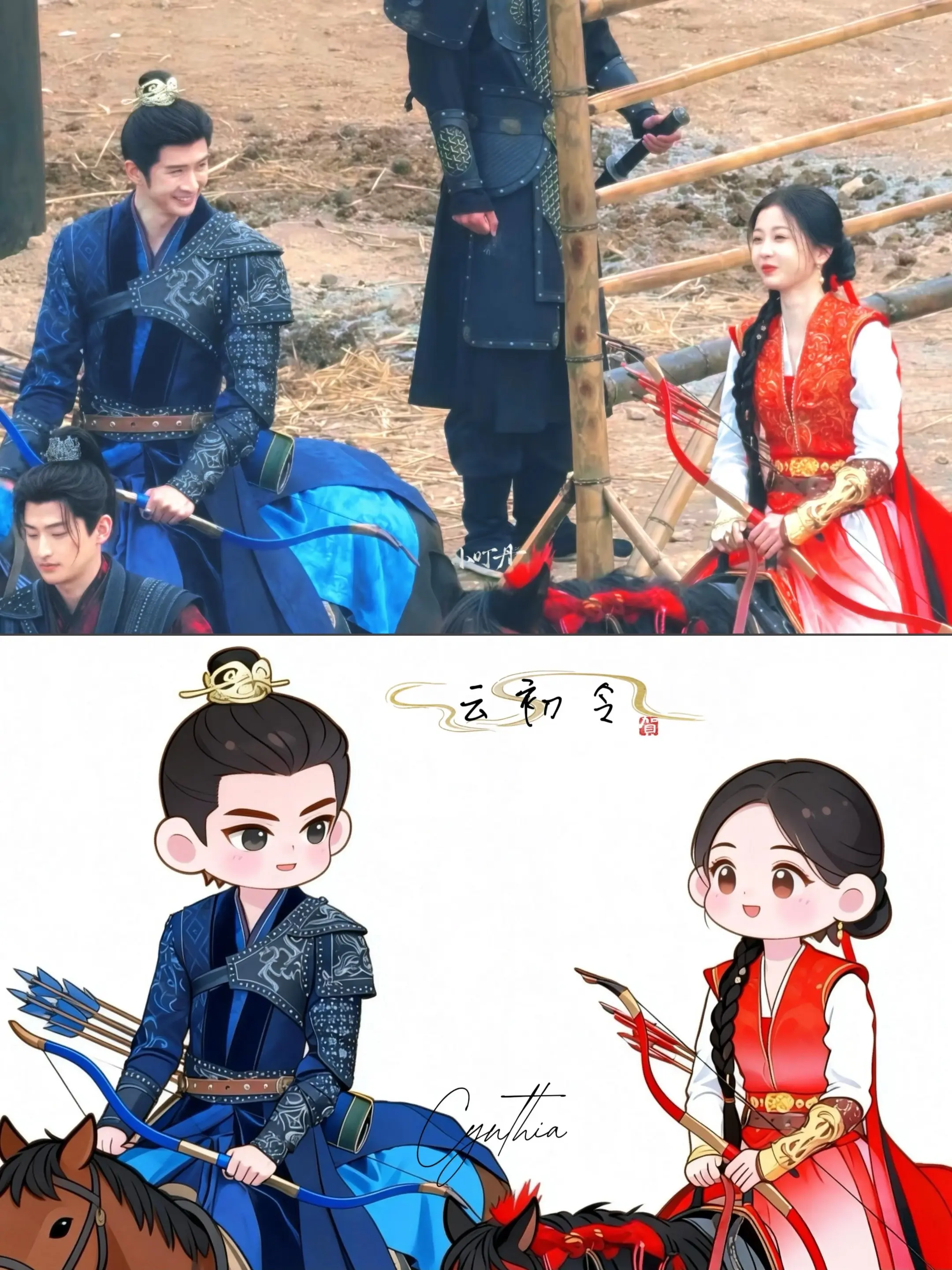 “初楚动人”的第一张名画来啦！此图为匿名粉倾情力作😍感谢感谢☺️这两...